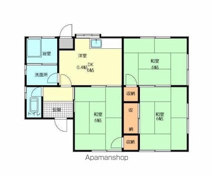西古泉借家[3DK/56.19m2]の間取図