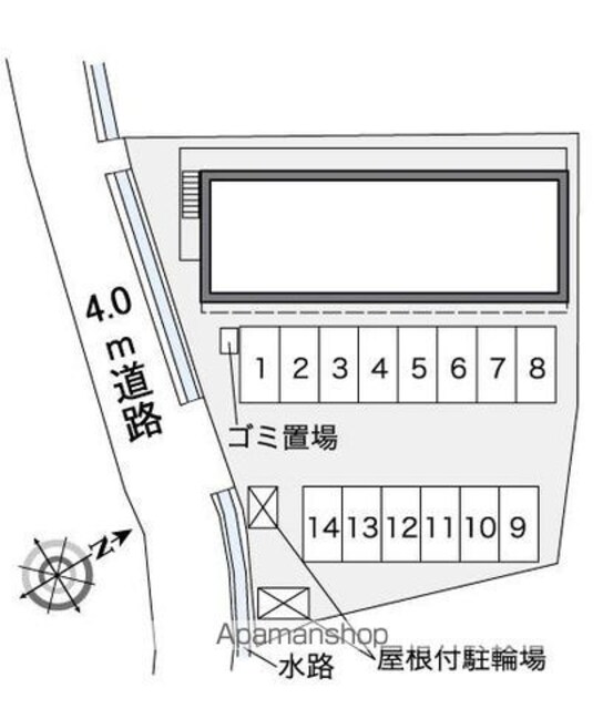 レオパレスシャルマン上道Ⅱ[1K/22.35m2]の配置図