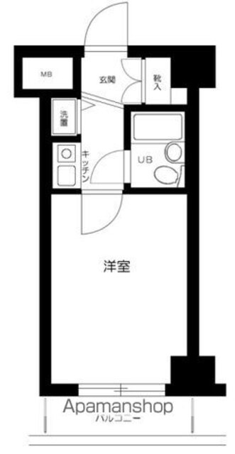 アーバンヒルズ西日暮里[1K/16.6m2]の間取図