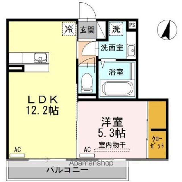 エスポワールかまた[1LDK/41.95m2]の間取図