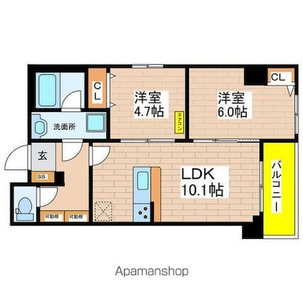 ＯＲＥＳ[2LDK/49.03m2]の間取図