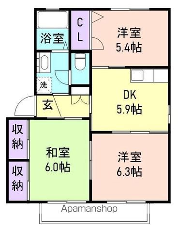 【和歌山市本脇のハイツの間取り】