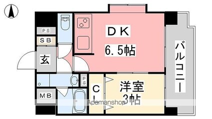 ツイン・ハーモニー道後Ⅱ[1DK/28.45m2]の間取図