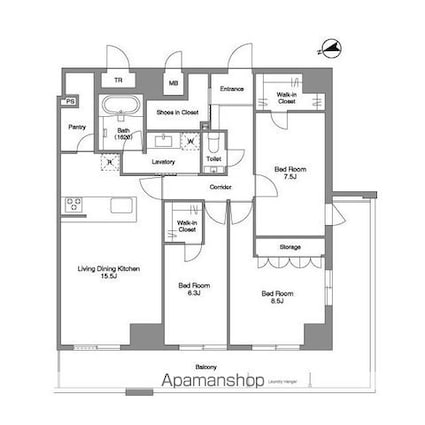 Ｐｒｉｍａ　Ｓｔｅｌｌａ[3LDK/96.52m2]の間取図