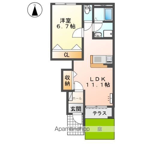 山陰本線 湖山駅 徒歩56分 2階建 築7年の間取り写真