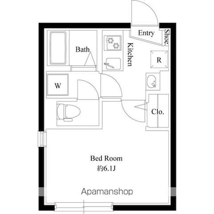リュクスマンション都立家政[1K/20.01m2]の間取図