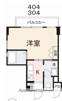 コリドールノール[1K/24.43m2]の間取図