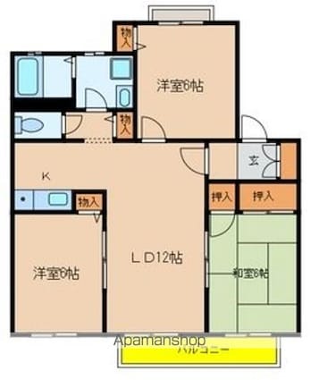 グランデージＤ[3LDK/67.3m2]の間取図