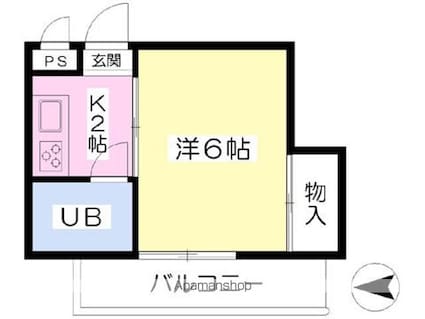 コーポ梶谷[1K/17.82m2]の間取図