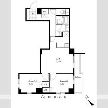 ＡＲＥＣＸ八幡[2LDK/58.7m2]の間取図