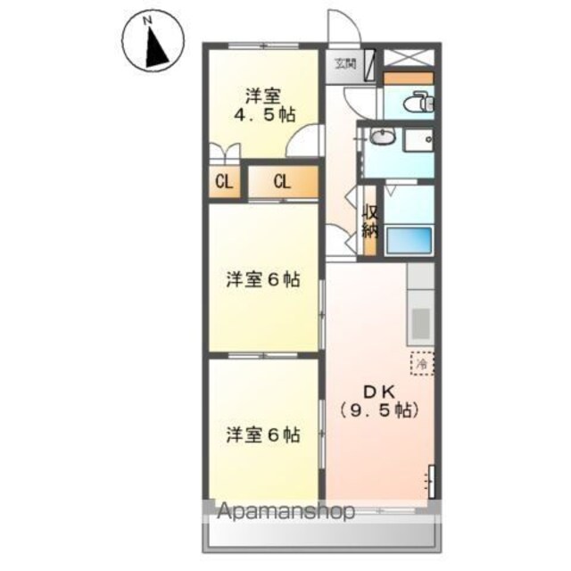 カームネスト[3LDK/58.32m2]の間取図