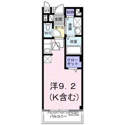 エスボワール三成[1R/25.52m2]の間取図