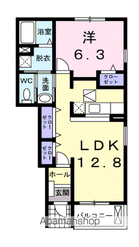 ベルコリーヌ・Ｎ　Ⅰ 103 ｜ 愛媛県松山市吉藤４丁目10-4（賃貸アパート1LDK・1階・46.49㎡） その2