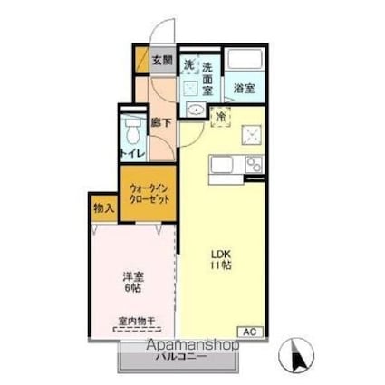 Ｓ・Ｖ・Ｐ・ナイン[1LDK/45m2]の間取図