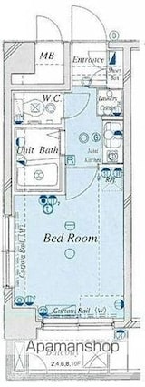 フォルトゥナ日本橋[1K/19.28m2]の間取図