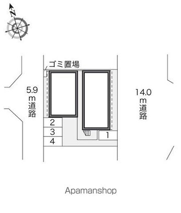 レオパレス虹[1K/23.18m2]の配置図