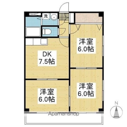 Ａ・Ｋ　ＧＡＲＤＥＮ[3DK/56.85m2]の間取図