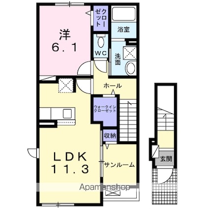 アリエッタ[1LDK/50.96m2]の間取図