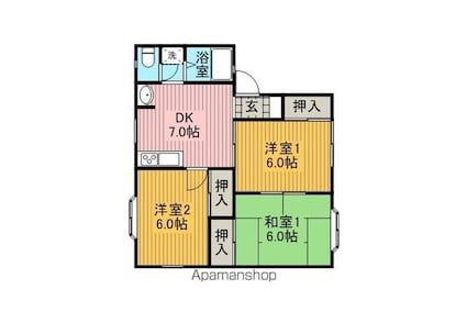 三の丸アパートメント[3DK/53m2]の間取図