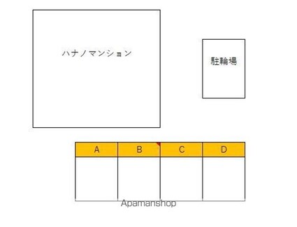 ハナノマンション[1K/25.38m2]の配置図