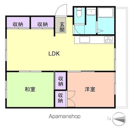 和歌山県和歌山市和歌浦東３丁目[2LDK/61.29m2]の間取図