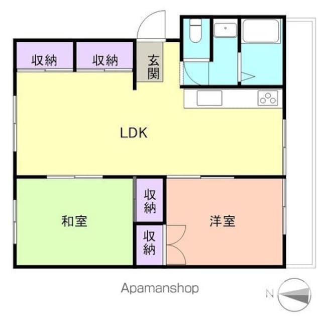 和歌山県和歌山市和歌浦東３丁目[2LDK/61.29m2]の間取図