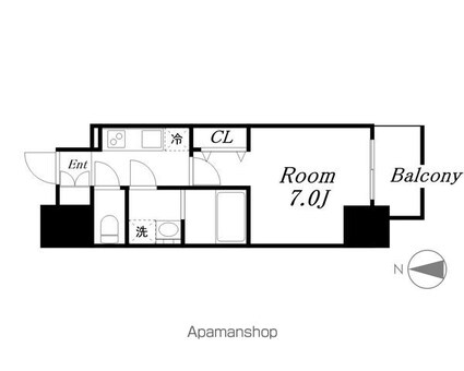 ＳーＲＥＳＩＤＥＮＣＥ尾頭橋ｃｌａｒｉｔｙ[1K/23.29m2]の間取図
