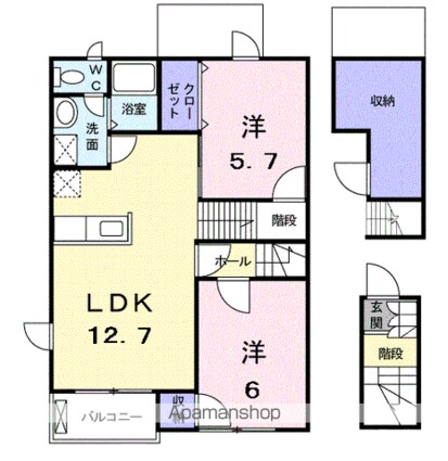 エヴァーグレイス[2LDK/65.14m2]の間取図