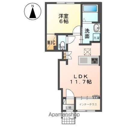 オータムめぐみⅢ[1LDK/43.21m2]の間取図