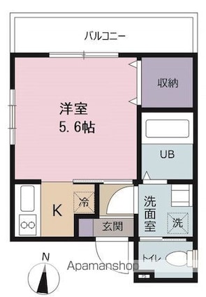 ピアコートＴＭ富士見台弐番館[1K/21.3m2]の間取図