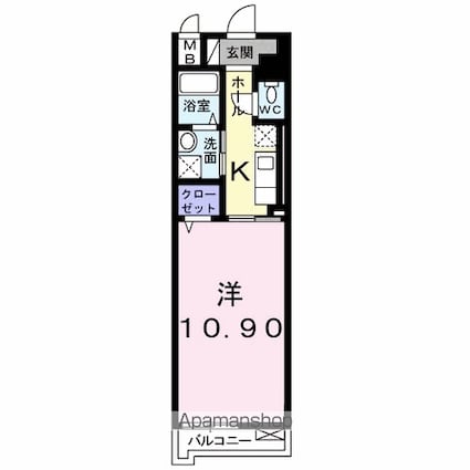 エテルノ[1K/34.14m2]の間取図