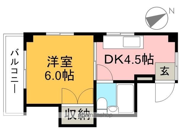 高知県高知市薊野中町[1DK/17.32m2]の間取図