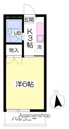 ＰＯＰＯＬＯ宮西[1K/17.01m2]の間取図