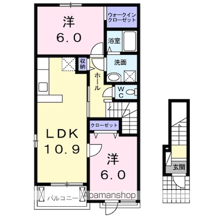 ソレアードⅦ[2LDK/57.21m2]の間取図