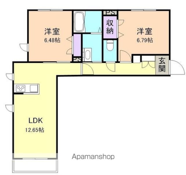 和歌山県和歌山市小雑賀[2LDK/61.66m2]の間取図