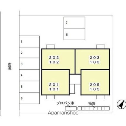 スターハイツ・あおい[1LDK/34.7m2]の配置図