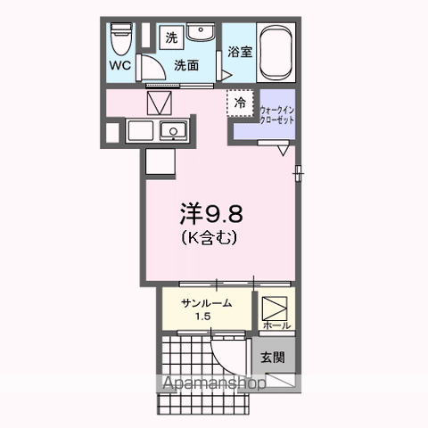 ルタン　ラシック 103 ｜ 福岡県福岡市南区柳瀬１丁目詳細未定（賃貸アパート1K・1階・29.40㎡） その2