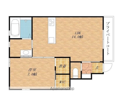 滋賀県長浜市平方町[1LDK/43.75m2]の間取図