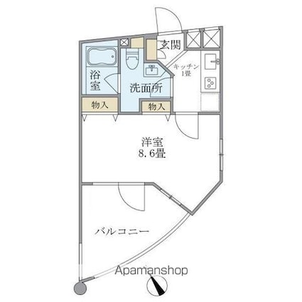ユンヌフィーユ[1K/26.92m2]の間取図