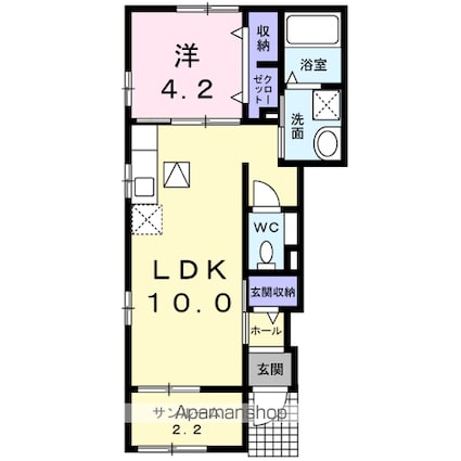 アデルフィＲⅢ[1LDK/41.48m2]の間取図