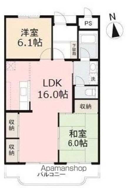 香川県高松市木太町[2LDK/67.32m2]の間取図