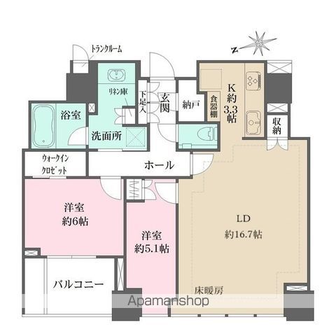 クラッシィタワー新宿御苑の間取り