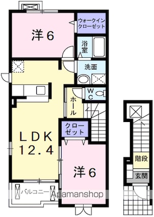 イーストブロードⅡ[2LDK/58.52m2]の間取図