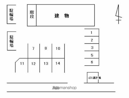 サンセール・コーポ[1K/22.56m2]の配置図