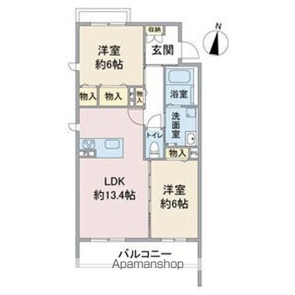 Ｅーｓｍｉｌｅ　榎[2LDK/62.66m2]の間取図