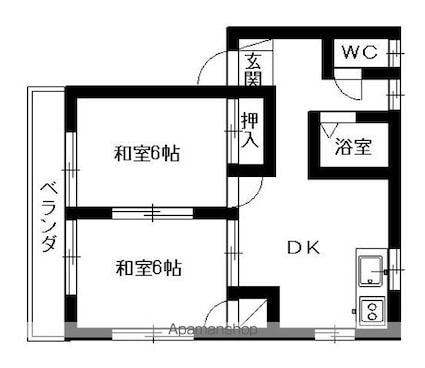茨城県神栖市平泉東２丁目[2DK/44m2]の間取図