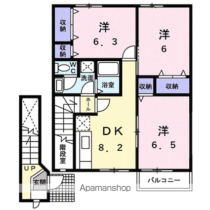 ガーデンハイツＡ[3DK/64.97m2]の間取図