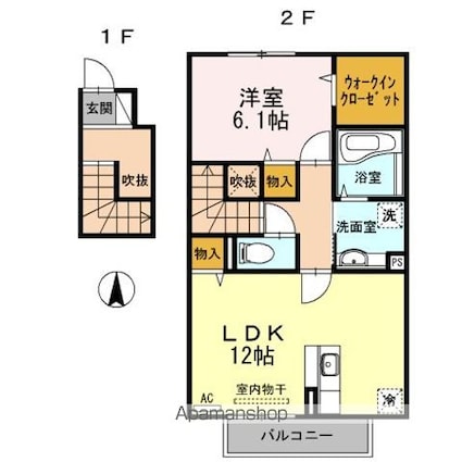サニーコート宮崎駅東[1LDK/56.27m2]の間取図