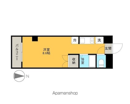 木町通ＴＫビル[1R/21.11m2]の間取図