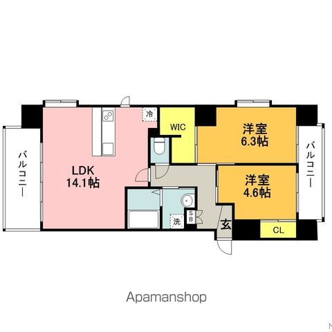 ラ・フルール博多駅南の間取り